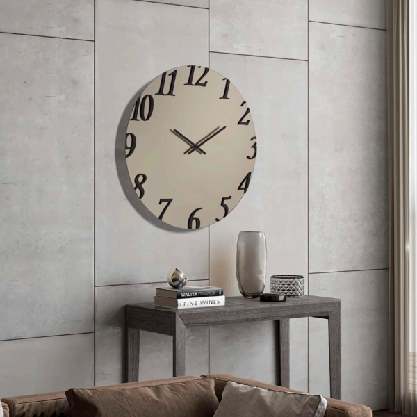 Reloj redondo GARRET D.80 cm de cristal satinado bronce y números negros