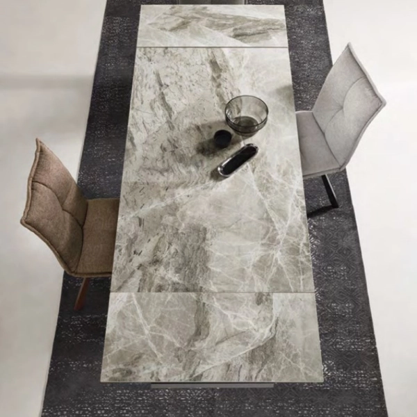 Mesa extensible 240 cm NESTORE tapa de gres porcelánico gris