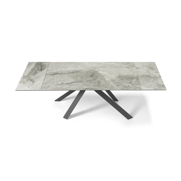 Mesa extensible 240 cm NESTORE tapa de gres porcelánico gris