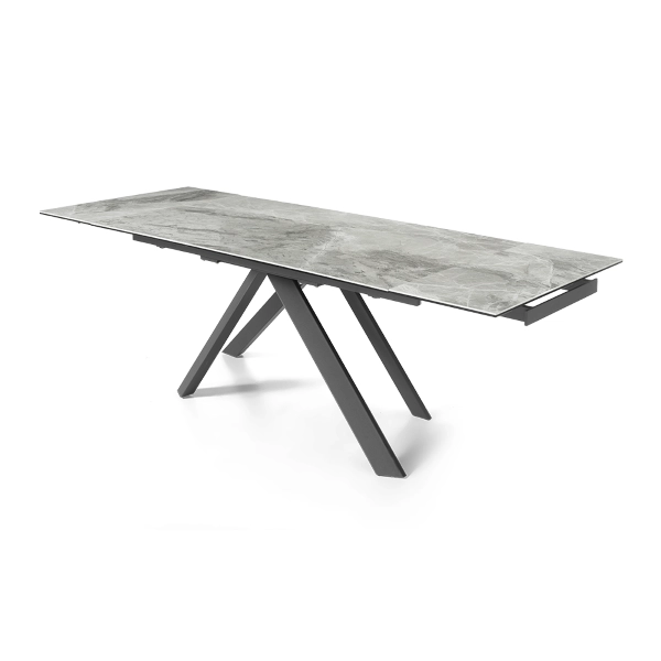 Mesa extensible 240 cm NESTORE tapa de gres porcelánico gris