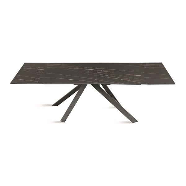 Mesa extensible 240 cm NESTORE Tapa gres porcelánico negro