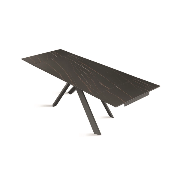 Mesa extensible 240 cm NESTORE Tapa gres porcelánico negro