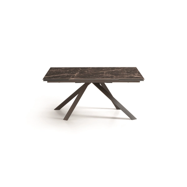 Mesa extensible 240 cm NESTORE Tapa gres porcelánico marrón