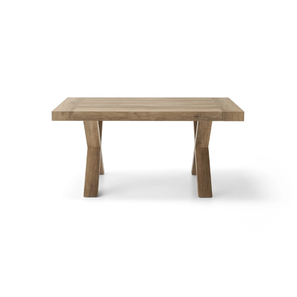 Mesa extensible a 260 cm con estructura en laminado efecto madera PARIDE roble rústico