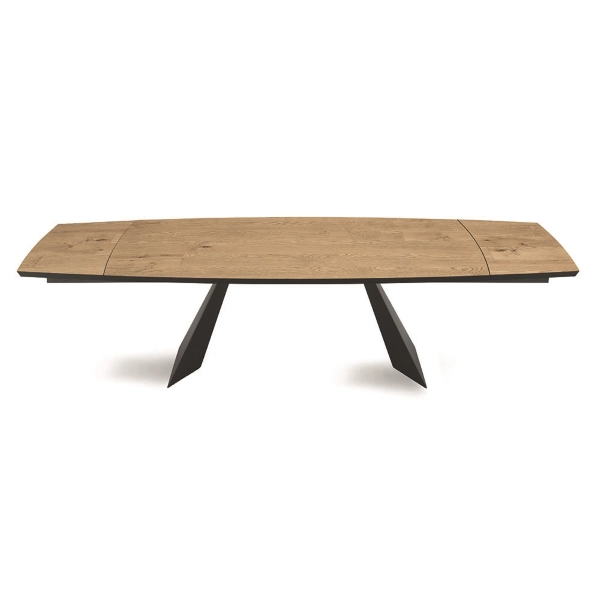 Mesa extensible de 300 cm con tapa de roble crudo GILMOUR