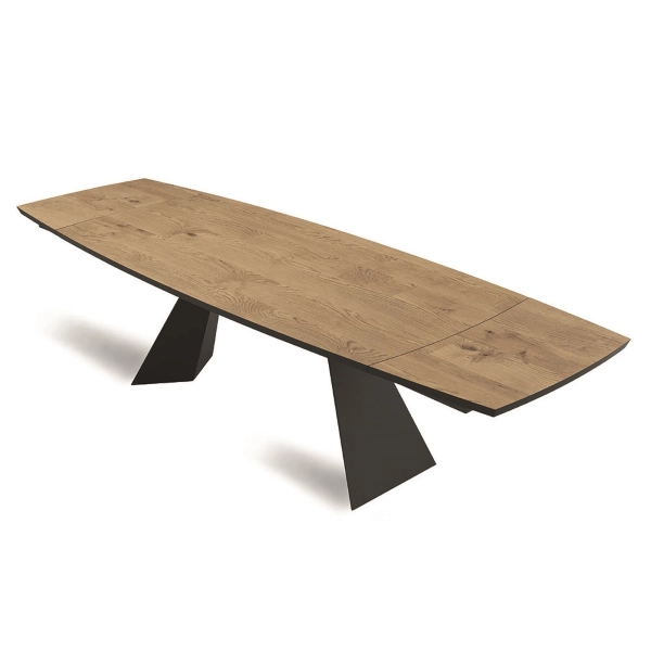 Mesa extensible de 300 cm con tapa de roble crudo GILMOUR