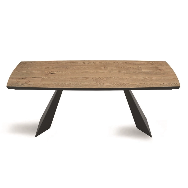 Mesa extensible de 300 cm con tapa de roble crudo GILMOUR