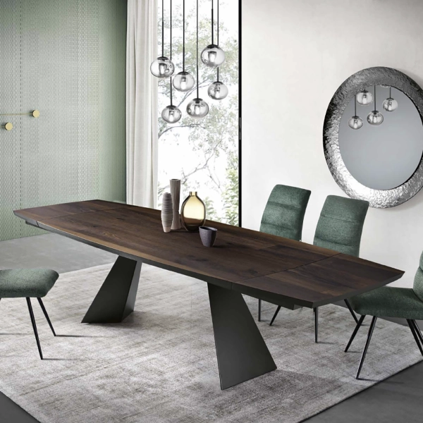 Mesa extensible 250 cm con tapa en Roble Térmico GILMOUR