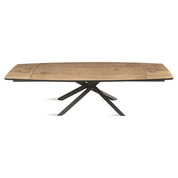 Mesa extensible FLOYD de 250 cm con tapa de roble crudo