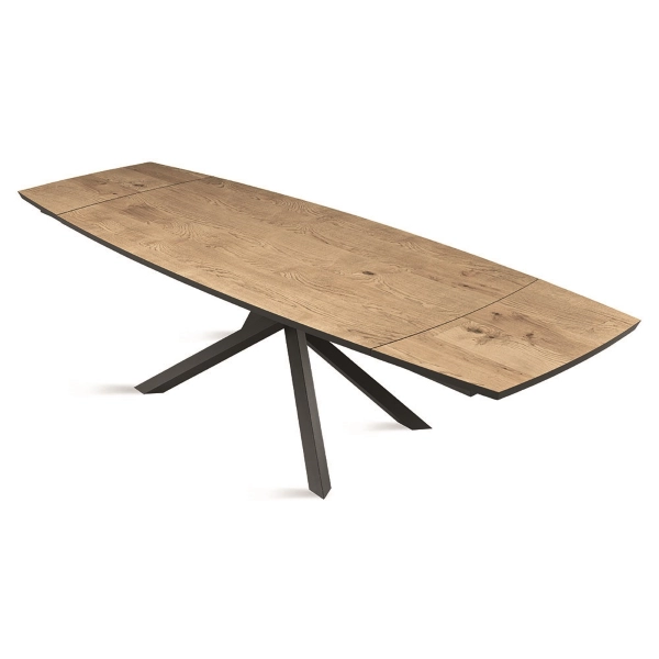 Mesa extensible FLOYD de 250 cm con tapa de roble crudo
