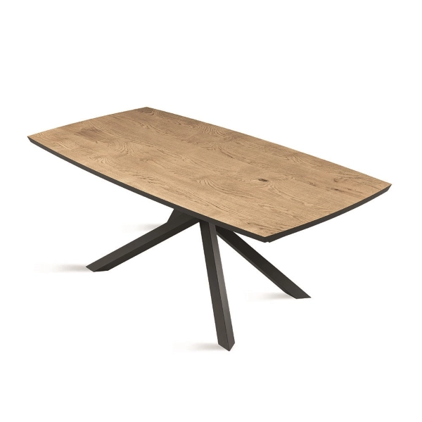 Mesa extensible FLOYD de 250 cm con tapa de roble crudo