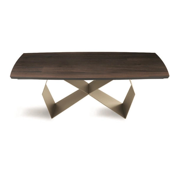 Mesa extensible 300 cm con base de metal Beige y tapa WALL Thermal Oak