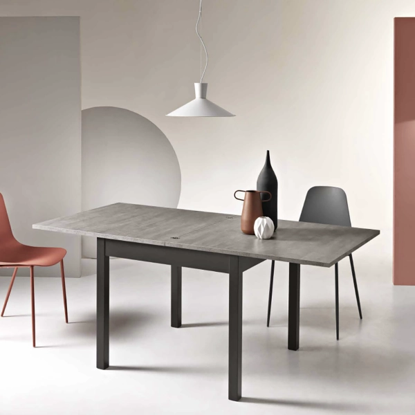 Mesa plegable de cocina de madera de 90 cm a 180 cm de hormigón - UGO