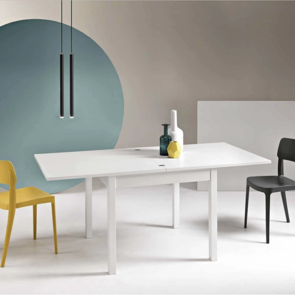 Mesa de cocina book de fresno blanco de 90 cm a 180 cm - UGO