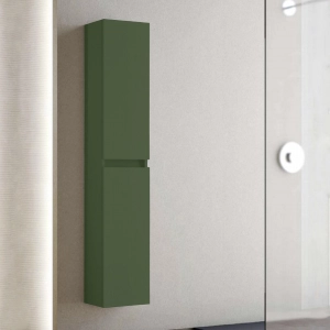 Abgehängte Holzsäule mit zwei Türen H160 cm CUBE mattgrün