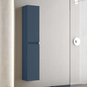 Abgehängte Holzsäule mit zwei Türen H160 cm CUBE mattblau