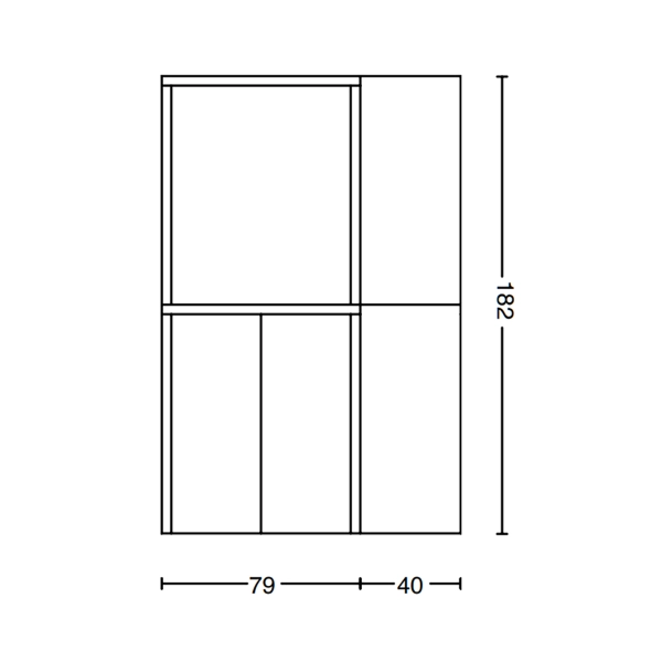 Meuble Double Machine à Laver en Bois 119x182h cm avec Colonne – Blanc/Noyer