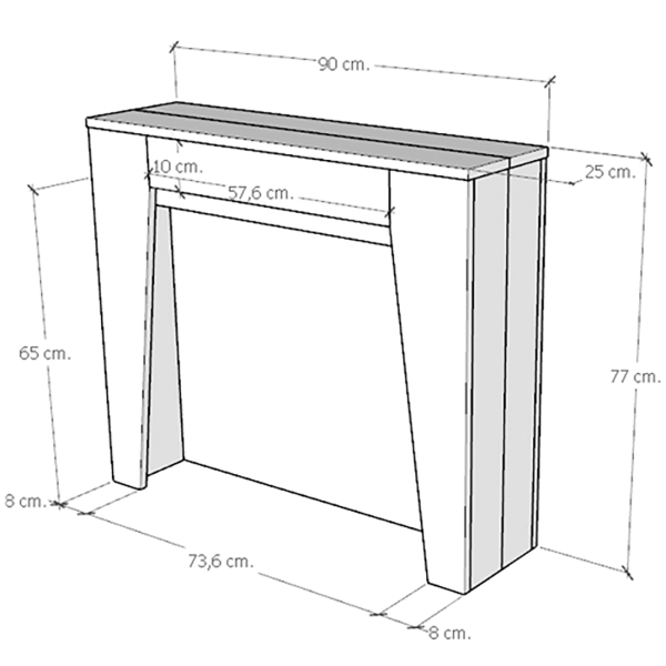 Table console extensible moderne DEVA Anthracite avec rallonges internes, 10 places