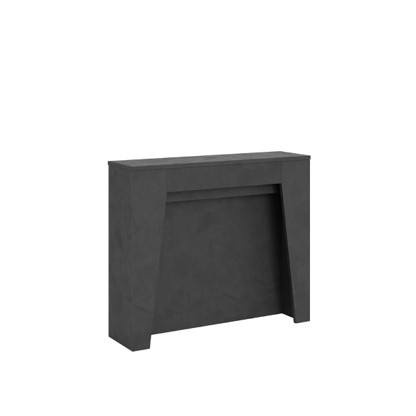 Table console extensible moderne DEVA Anthracite avec rallonges internes, 10 places