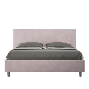 Bed with bed frame 160x200 upholstered microfibre Adele wisteria