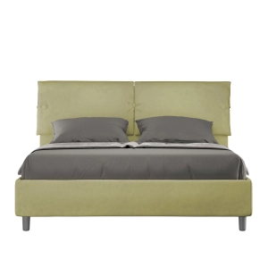 Cama con somier acolchada 160x190 microfibra verde Sleeper