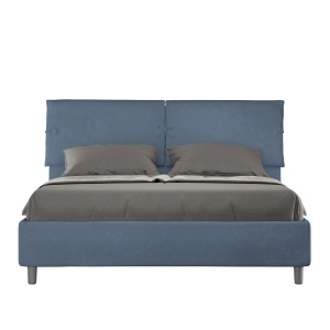 Cama con somier acolchada 160x190 microfibra azul Sleeper
