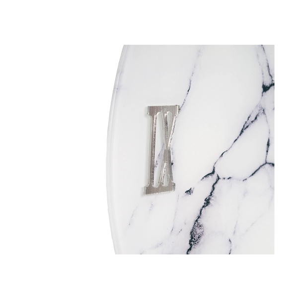 Orologio rotondo D65 cm in vetro temperato effetto marmo Bianco - LICOY