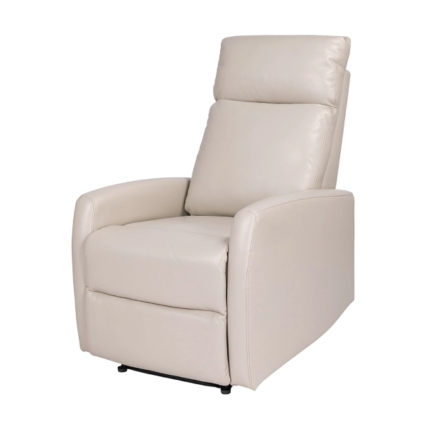 Fauteuil de relaxation inclinable manuellement en éco-cuir BEIGE