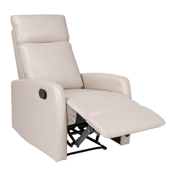 Fauteuil de relaxation inclinable manuellement en éco-cuir BEIGE