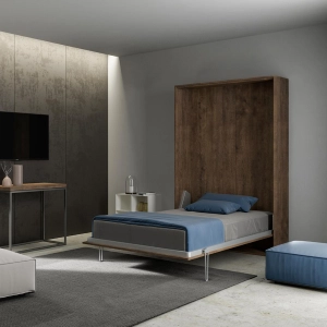 Cama abatible vertical 120 cm KENTARO Nogal