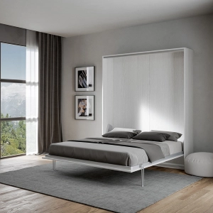 Cama abatible doble vertical 160 cm Blanco KENTARO