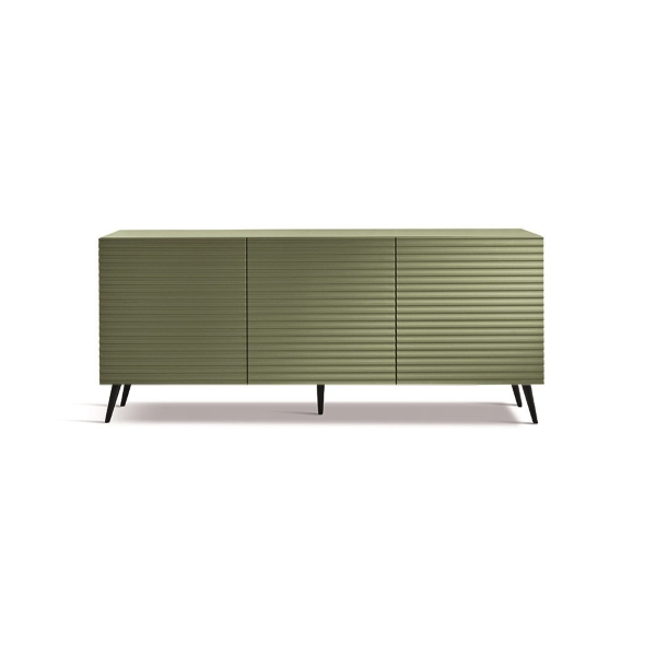 Buffet 180 cm en bois vert avec 3 portes - ARISA 5 pieds