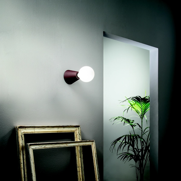Lampada faretto da interno 12x12 cm FOG in alluminio verniciato Corten