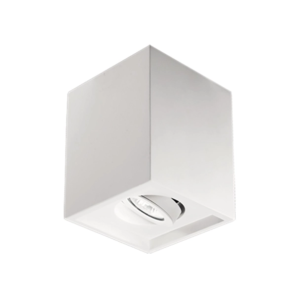 Spot de plafond carré en plâtre peint blanc SIRTA 13x16 cm