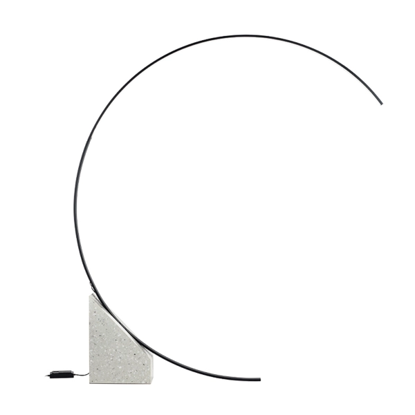Lámpara de pie LED de metal negro con base de tronco Grè RUNE 176x204 cm
