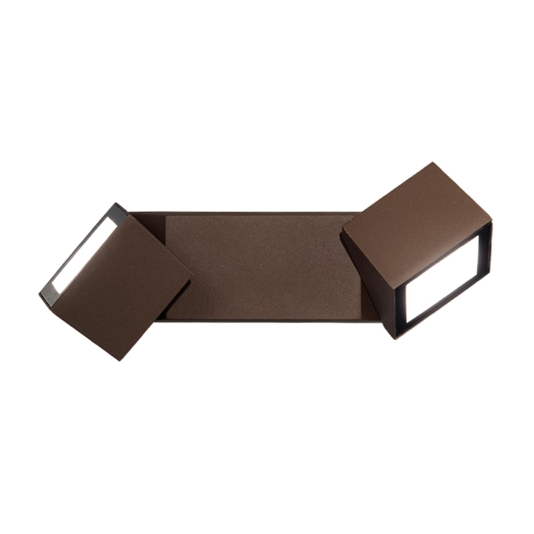 Applique d'extérieur à 2 lumières LED en aluminium marron et diffuseur en verre STEVE 28x11 cm
