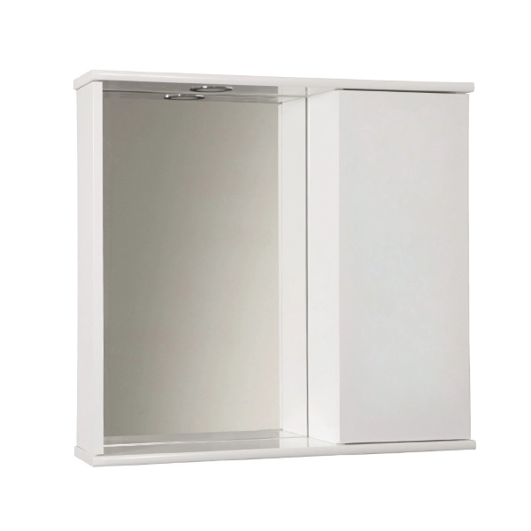 Espejo contenedor de 69 cm con puerta lisa y luz LED blanca brillo