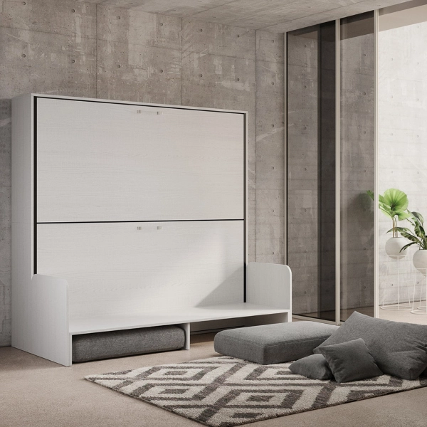 Litera abatible horizontal DIBE Sofà Blanco Fresno 200x103xh191 cm
