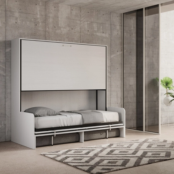 Litera abatible horizontal DIBE Sofà Blanco Fresno 200x103xh191 cm