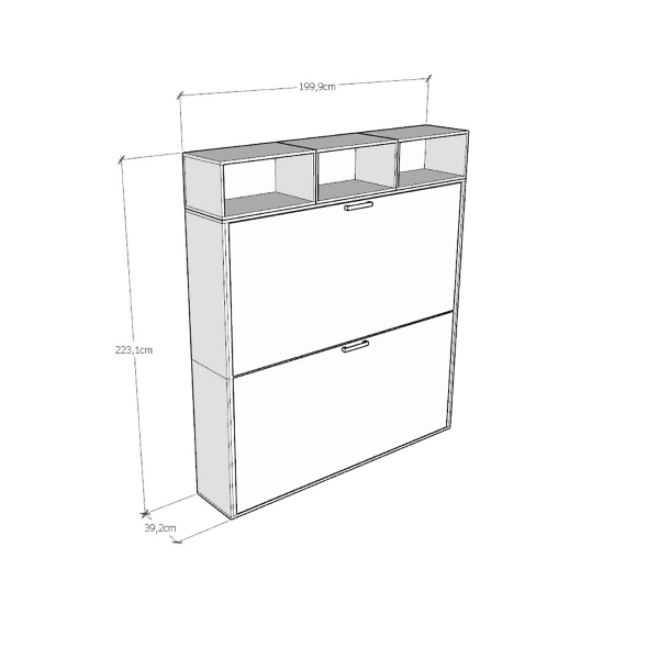 Litera plegable NABOR Fresno blanco Composición L