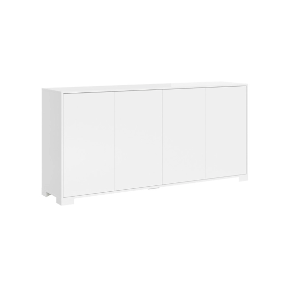 Aparador de madera con 4 puertas y 2 compartimentos con baldas 172 cm KYLA Blanco Brillo