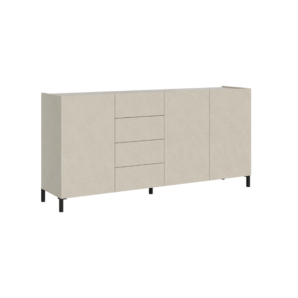 Aparador de madera 174 cm con 3 puertas y 4 cajones HARAS Gris