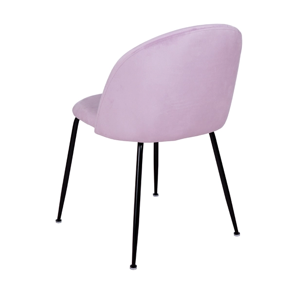 Chaise de salle à manger en velours Glicine pieds métal Noir - PARIS 2 chaises