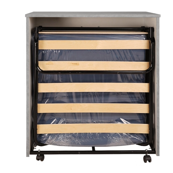 Letto a scomparsa estraibile salvaspazio con materasso 80x180 Cemento
