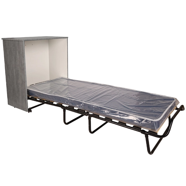 Letto a scomparsa estraibile salvaspazio con materasso 80x180 Cemento