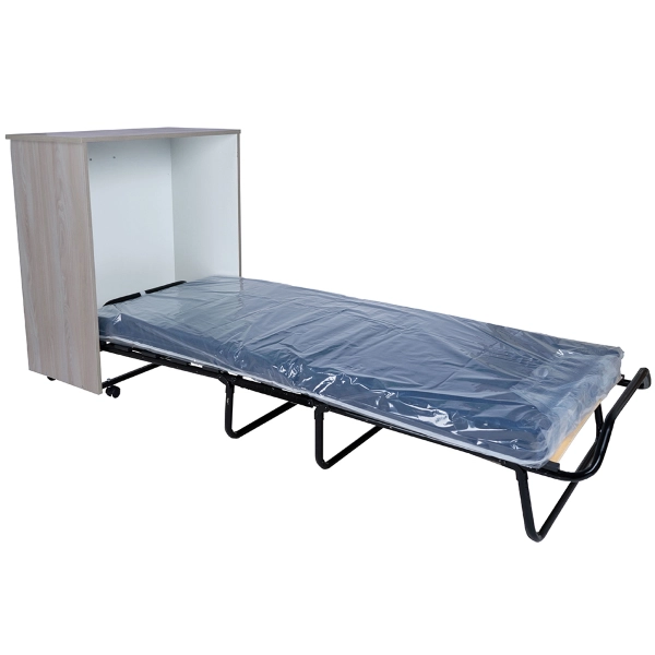 Letto a scomparsa estraibile salvaspazio con materasso 80x180 Olmo Grigio