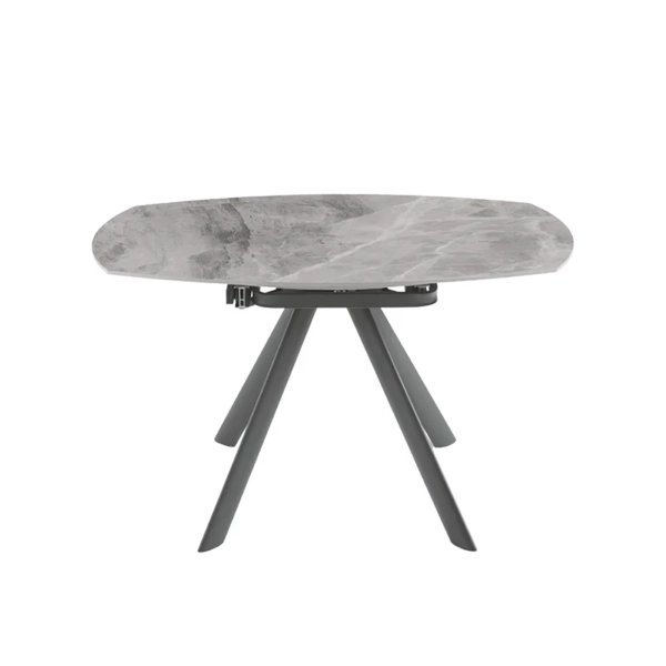 Mesa ROUND de piedra efecto mármol gris con tapa giratoria D.135 cm