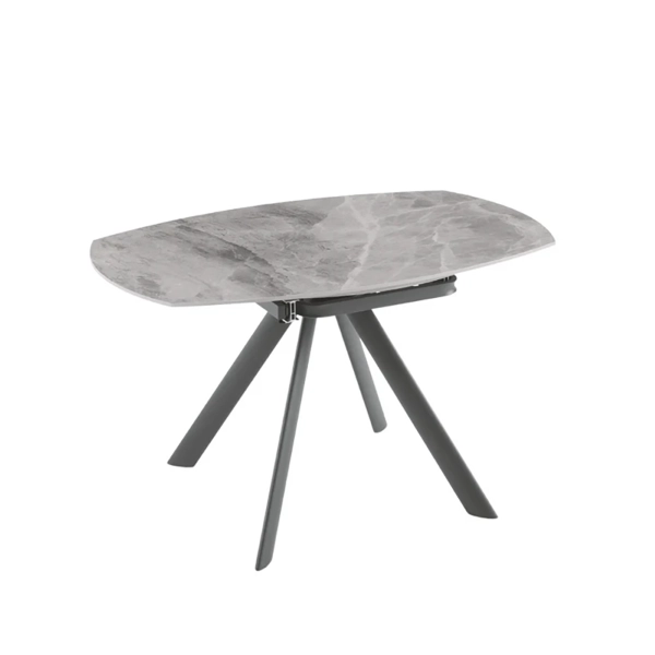 Mesa ROUND de piedra efecto mármol gris con tapa giratoria D.135 cm