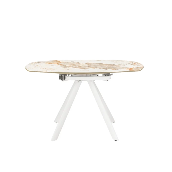 Mesa Pandora ROUND de piedra efecto mármol con tapa giratoria D.135 cm
