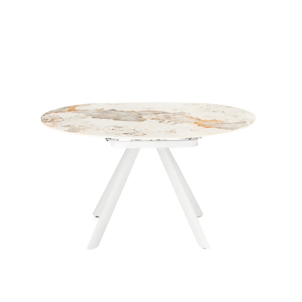 Mesa Pandora ROUND de piedra efecto mármol con tapa giratoria D.135 cm